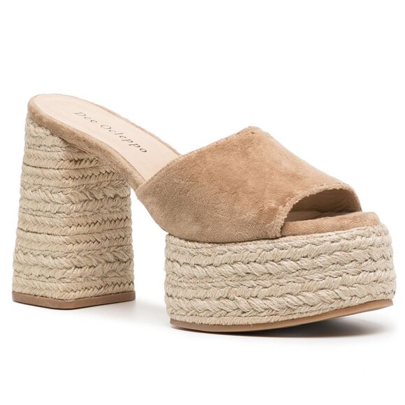 Dee Ocleppo Sunset Platform Espadrille Heel Slip on Sandals 8.5 Sand NEW $325 - Picture 2 of 16